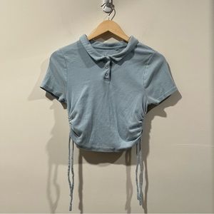 PacSun Blue Crop Top Drawstring Sides